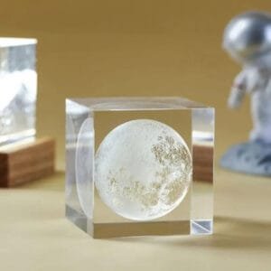 Accessoire Décoratif Moderne Lune 6cm x 6cm Avec éclairage Led