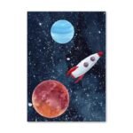 Poster Aquarelle Paysage Spatial