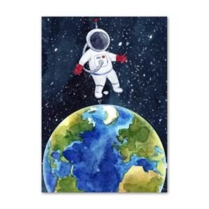 affiche astronaute en orbite reve spatial realise 30 x 40 cm 370 1