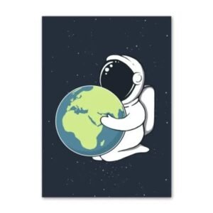 affiche astronaute et terre beaute de notre planete bleu 30 x 40 cm 923 1
