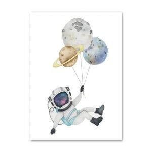 affiche astronautes pour une ambiance spatio decorative enfantine 30 x 40 cm 577 1