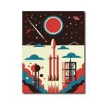 Poster Décorative Fusée Touche Spatiale