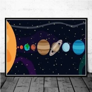 affiche decorative du systeme solaire pour chambre denfant 30 x 42 cm 607 1