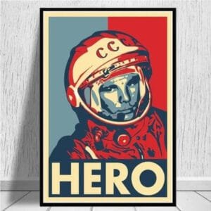 Affiche Héroïque De Youri Gagarine Premier Astronaute - 30 x 40 Cm