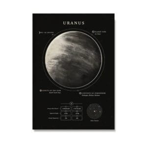 Affiche Neptune Avec Diagrammes Informatifs Sur La Planète - 30 x 42 Cm