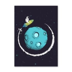 Affiche Originale Astronaute Volant Pour Décoration D’intérieur - 30 x 40 Cm