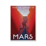 affiche retro mars randonnee sur la planete rouge 30 x 40 cm 816 1