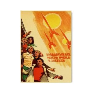 affiche retro sur les exploits technologiques de lunion sovietique 30 x 42 cm 345 1