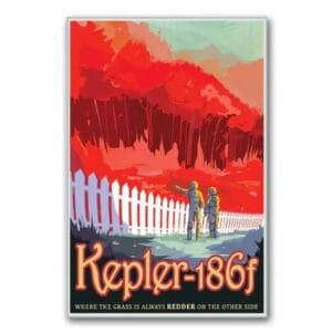 Affiche Vintage De Kepler 186f Pour Des Rêves Interplanétaires