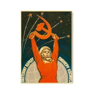 affiche vintage de la conquete spatiale sovietique 30 x 45 cm 382 1