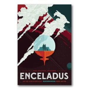affiche vintage encelade voyage spatial retro des annees 50 60 30 x 40 cm 806 1