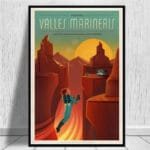 Affiche Vintage Pour Promouvoir Le Tourisme Sur Mars - 30 x 42 Cm