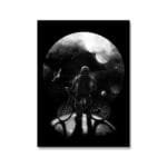 Astronaute à Vélo Dans L’espace - Affiche Monochrome - 30 x 40 Cm