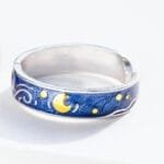 Bague élégante Inspirée De Van Gogh - Nuit étoilée Sur Le Rhône - Mince
