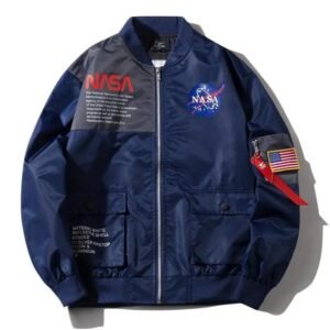 bomber nasa avec embleme de lagence spatiale emblematique bleu marin s 206 1