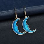 boucles doreilles croissant de lune turquoise 1