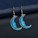 Boucles D’oreilles Croissant De Lune Turquoise