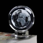 Boule Cristal Globe Terrestre Gravé