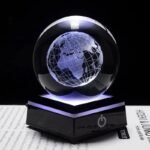 Boule Cristal Globe Terrestre Gravé