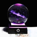 Boule De Cristal Du Système Solaire Avec Câble Usb Décoratif éducatif - 8 Cm / Socle Noir