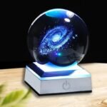 boule de cristal galaxie avec cable usb pour votre deco elegante 8 cm socle gris 769 1