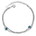 bracelet en argent avec etoiles zircon cubique turquoise 295 1