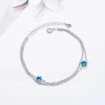 Bracelet En Argent Avec étoiles En Zircon Cubique Turquoise