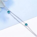 bracelet en argent avec etoiles zircon cubique turquoise 972 1