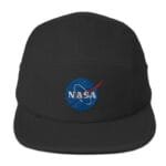 Casquette 5 Panneaux Nasa Avec Logo Brodé Exclusif - Noir