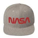 Casquette Grise Avec Logo Rouge Emblématique De La Nasa - Gris Chiné