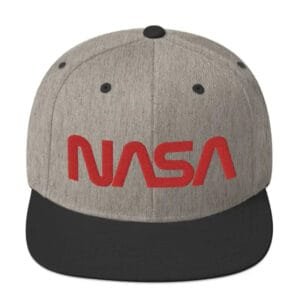 Casquette Grise Avec Logo Rouge Emblématique De La Nasa - Gris Chiné / Noir