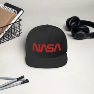 casquette nasa noire avec logo brode en relief 3d 229 1