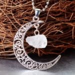 Collier Croissant De Lune Avec Pierre Terrestre Unique Et élégant - 12