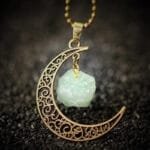Collier Croissant De Lune Avec Pierre Terrestre Unique Et élégant - 5