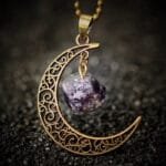 Collier Croissant De Lune Avec Pierre Terrestre Unique Et élégant - 6