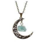 Collier Croissant De Lune Avec Pierre Terrestre Unique Et élégant