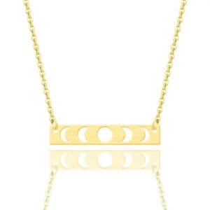 Collier élégant Des Phases De La Lune En Doré Ou Argenté