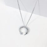 collier etoile filante en argent avec pendentif scintillant 496 1