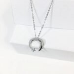 collier etoile filante en argent avec pendentif scintillant 846 1