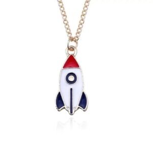 collier fusee spatiale avec chaine doree elegante 347 1