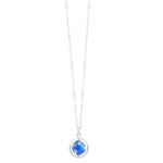 collier globe terrestre en azur et continents argentes 485 1