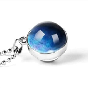 Collier Neptune: élégance Bleue Inspirée De La Planète Lointaine - Argenté