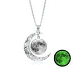 Collier Phosphorescent Croissant De Lune Et Pleine Lune