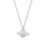 Collier Planète Saturne Avec étoiles Brillantes Pour Toutes Occasions - Argenté