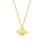 Collier Planète Saturne Avec étoiles Brillantes Pour Toutes Occasions - Doré