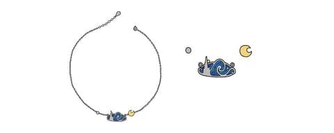 Collier Nuit étoilée Inspiré Par Van Gogh Et Ses étoiles Scintillantes 2 Collier Nuit étoilée Inspiré Par Van Gogh Et Ses étoiles Scintillantes