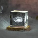 Cube En Cristal Galaxie 6cm x 6cm Avec Câble Usb Décoratif