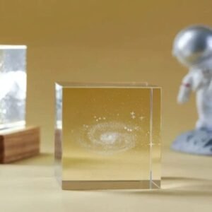 cube en cristal galaxie 6cm x avec cable usb decoratif 949 1
