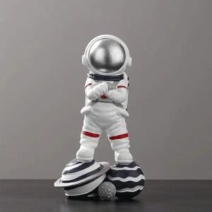 figurine astronaute decorative pour bureau ou chambre amusante argente 312 1