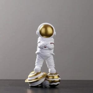 Figurine Astronaute Décorative Pour Bureau Ou Chambre Amusante - Doré